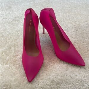 Lemonade Hot Pink Pointed Toe PVC Stiletto High Heel Pumps Womens Sz 7